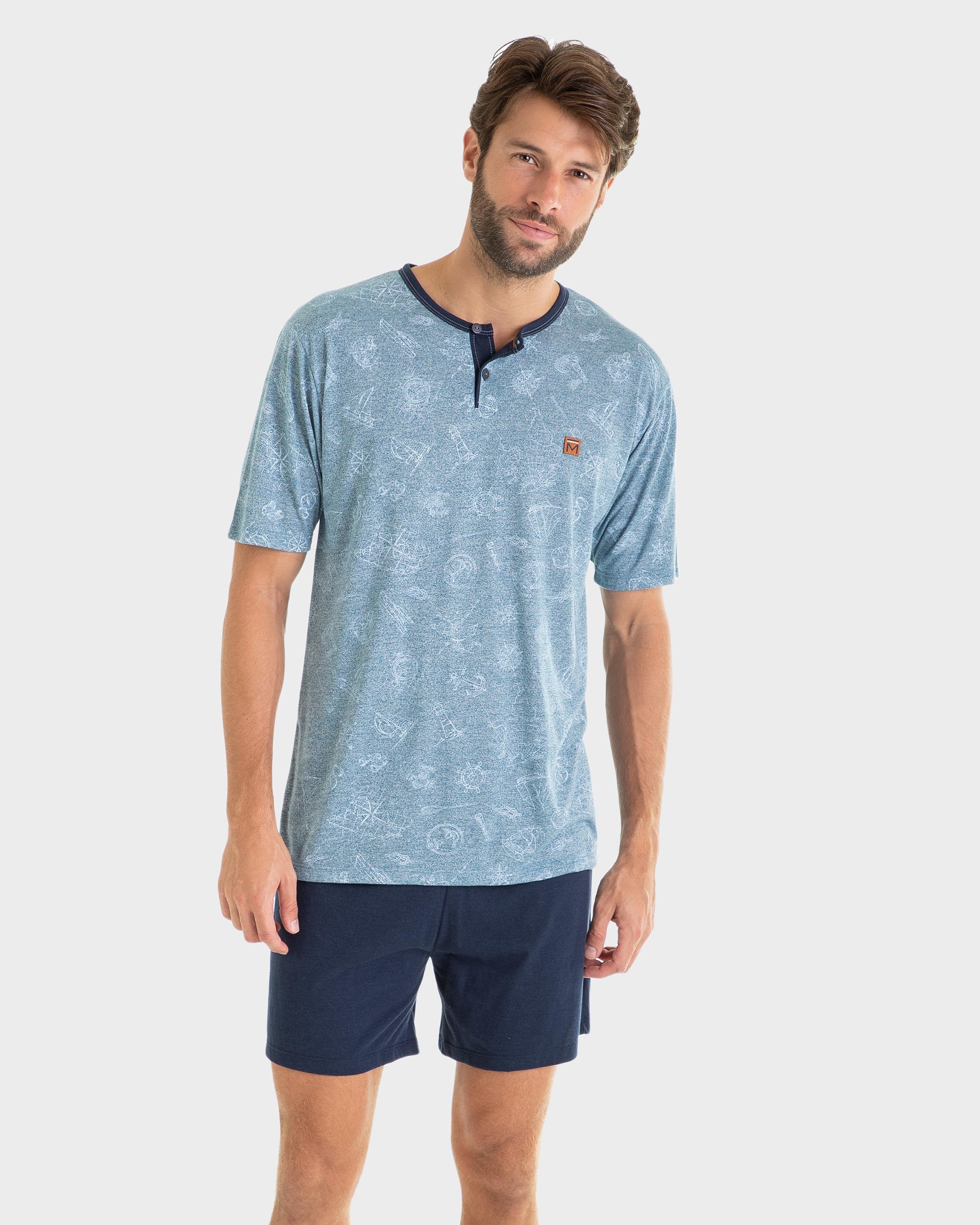 Polo hombre manga corta azul vigoré, Massana