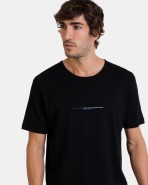 Camiseta negra de manga corta de hombre