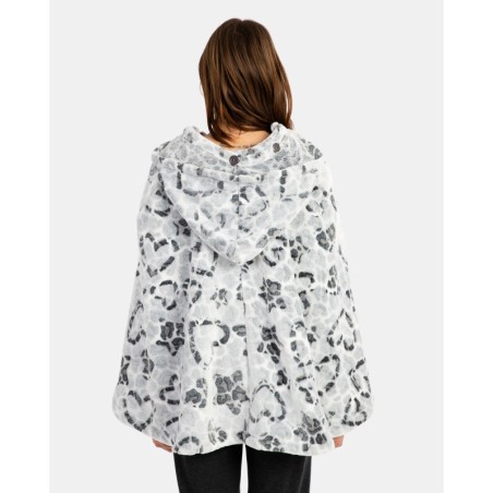 PONCHO DE MUJER EN TEJIDO POLAR ESTAMPADO