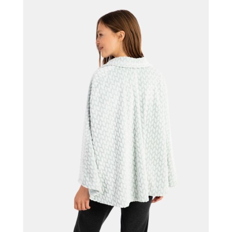 PONCHO DE MUJER EN TEJIDO POLAR CON RELIEVE ESPIGA