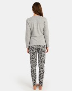 Pijama de mujer largo en tejido Jacquard punto milano