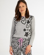 Pijama de mujer largo en tejido Jacquard punto milano