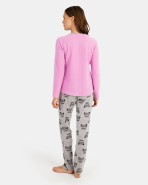 Pijama de mujer largo en tejido Jacquard  punto milano y tundosado