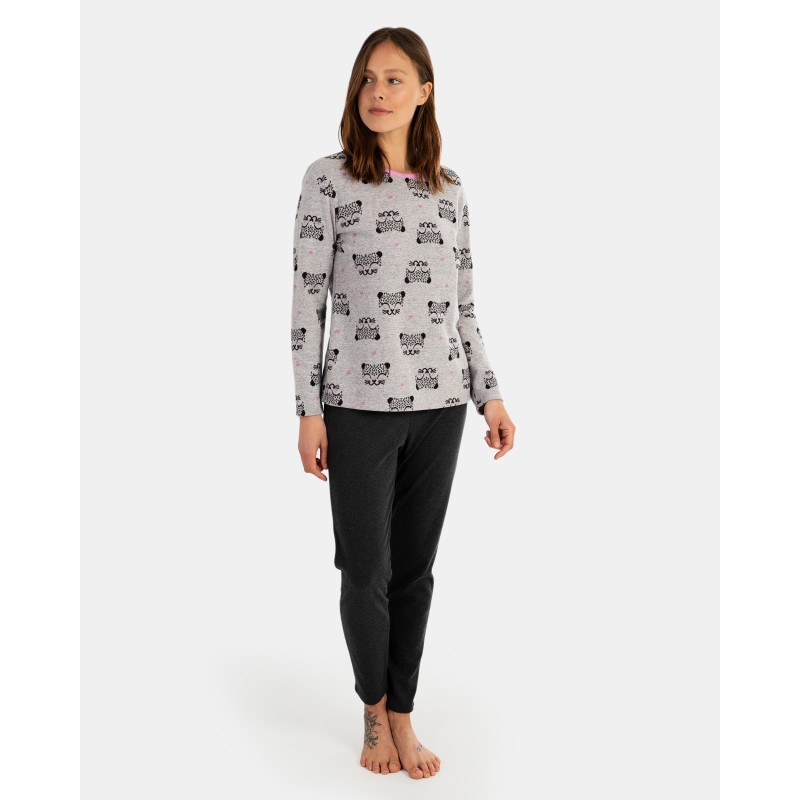 Pijama de dona llarg en teixit Jacquard i interlock camussat