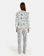 Pijama de dona llarg en teixit polar estampat