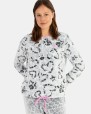 Pijama de dona llarg en teixit polar estampat