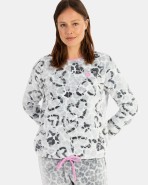 Pijama de dona llarg en teixit polar estampat