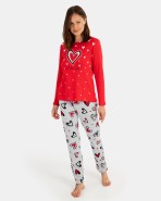 Pijama de dona llarg en teixit interlock estampat