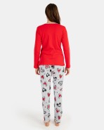 Pijama de dona llarg en teixit interlock estampat