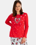 Pijama de dona llarg en teixit interlock estampat