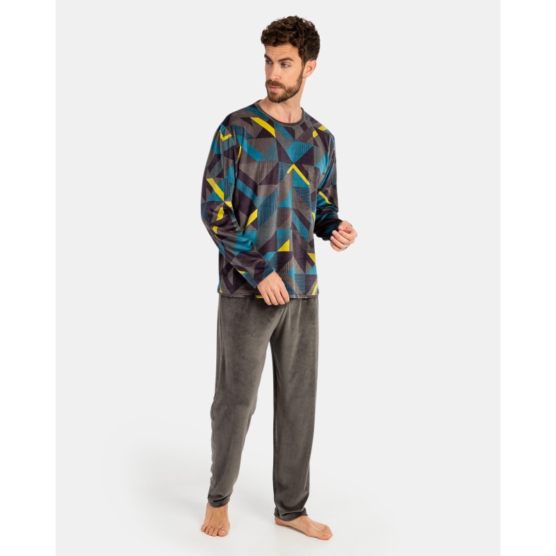 Pijama d'home teixit micropolar de color gris