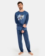 Pijama d'home teixit micropolar de color blau