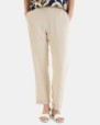 Pantalón tobillero de mujer en color beige