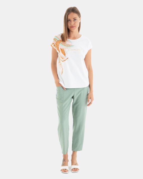 Pantalons rectes de dona en color verd