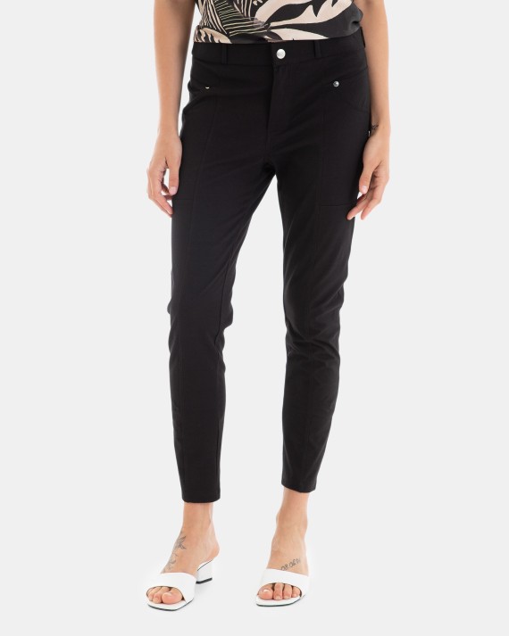 Pantalons cigarretes de dona en color negre